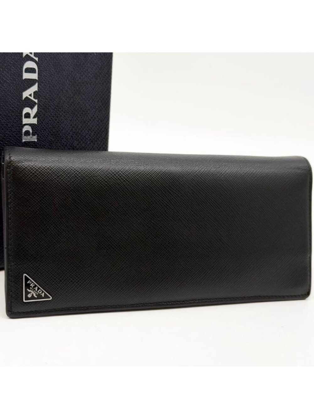Prada Saffiano Wallet Triangle Logo